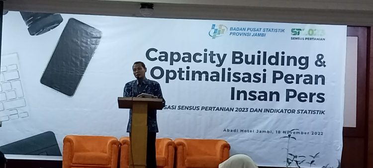 Kepala BPS Provinsi Jambi memberikan kata sambutan. (Dok istimewa)