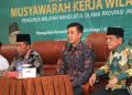 Kapolda Jambi Irjen Pol. Rusdi Hartono bersama Wakil Gubernur Jambi, Abdullah Sani pada Kegiatan Pembukaan MUKERWIL NU Provinsi Jambi Tahun 2022 (Dok Humas Polda Jambi)