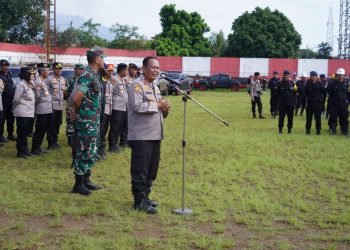 Kapolda Jabar Irjen Pol Suntana saat mempimpin apel gabungan recovery pasca terjadinya gempa bumi (Dok Istimewa)