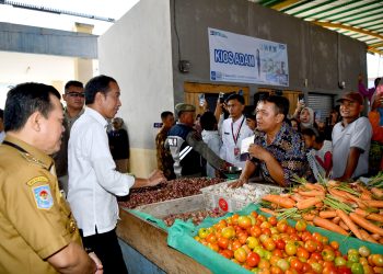 Presiden Jokowi Pantau Stok dan Harga Bahan Pokok di Pasar Rakyat Merangin, Rabu (03/04/2024). (Dok. Kominfo)