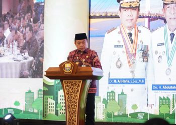 Gubernur Jambi. Al Haris pada Musrenbang RKPD Provinsi Jambi Tahun 2025 di BW Luxury Hotel Jambi, Kamis (25/04/2024) (Dok. Foto: Harun - Kominfo)