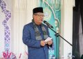 Wagub Abdullah Sani saat menghadiri Haflah Miladiyah ke-13 dan Akhirussanah Ponpes Ummul Masakin, Desa Kampung Pulau, Kecamatan Pemayung, Kabupaten Batang Hari, Selasa (28/05/2024). (Foto: Harun - Kominfo)