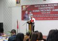 Edi Purwanto saat menghadiri Rapat Kerja Kormi Provinsi Jambi, Minggu malam (9/6). (Dok. Hadian Humas)