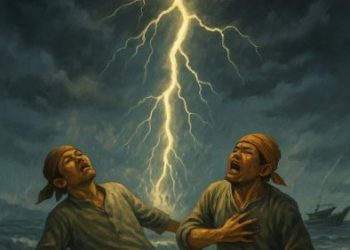 Ilustrasi tersambar petir (Dok.AI)