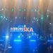 Suasana panggung megah konser Tipe-X dalam Bold Music Road to #OrcheSKA 30 Years Music Tour di Lapangan Bandara Lama, Jambi, Jumat (30/5) malam (Dok .Yola)