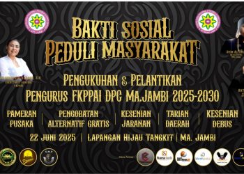 Banner kegiatan Baksos peduli masyarakat FKPPAI Muaro Jambi. (Dok.FKPPAI Muaro Jambi)