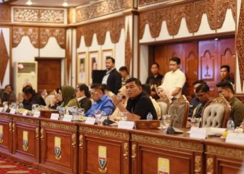 Anggota Komisi XII DPR RI saat menggelar pertemuan dengan Pemerintah Provinsi Jambi dan pemangku kepentingan di Auditorium Rumah Dinas Gubernur Jambi, Kamis (19/6/2025). (Dok. Daus)