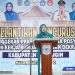 Ketua TP-PKK Provinsi Jambi, Hj. Hesti Haris, memberikan sambutan pada pengukuhan empat organisasi di Kabupaten Merangin, Jumat (8/8/2025).(dok.kominfo)