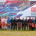 General Manager PHR Zona 1, Hari Widodo, bersama jajaran manajemen, veteran, dan perwira Pertamina mengenakan busana adat Melayu saat upacara peringatan HUT ke-80 RI di Jambi, Minggu (17/8/2025).(dok.yola)