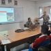 Personel Satlantas Polresta Jambi memberikan sosialisasi Safety Riding kepada karyawan dan sopir di Kantor Indomaret, Jalan Lingkar Selatan, Kota Jambi, Selasa (19/8/2025).(dok.Nahar)