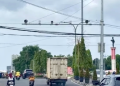 Kamera tilang elektronik (ETLE) terpasang di salah satu ruas jalan Kota Jambi untuk memantau pelanggaran lalu lintas secara real time. (Dok. Nahar)