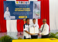 Kepala Kanwil Kemenkumham Jambi Hidayat bersama perwakilan perguruan tinggi menandatangani nota kesepahaman dalam kegiatan Capacity Building Ketahanan Pangan di Lapas Kelas IIA Jambi, Selasa (10/9/2025). (Dok.Daus)