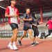 Sejumlah atlet taekwondo Jambi menjalani latihan fisik di Stadion KONI Jambi sebagai persiapan menuju PON Bela Diri 2025 di Kudus, Jawa Tengah, Senin (1/9/2025). (Dok, Daus)