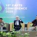 Plt. Dirut Jasa Raharja Dewi Aryani Suzana (tengah) memaparkan strategi sosialisasi program keselamatan nasional dalam FGD bertema “Strategi Implementasi Sistem Manajemen Keselamatan Perusahaan Angkutan Umum Menuju Transportasi Berkeselamatan” di sela 16th EASTS Conference 2025 di Universitas Sebelas Maret, Surakarta, Selasa (2/9/2025). (Dok. Humas JR Jambi)