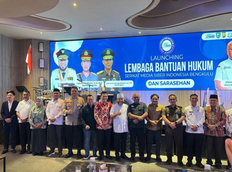 Peluncuran Lembaga Bantuan Hukum (LBH) SMSI Bengkulu berlangsung di Bengkulu, Rabu (10/9/2025), dihadiri jajaran kepolisian, penegak hukum, dan pengurus SMSI. )Dok. Yola)