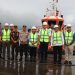 Kapolda Bengkulu bersama Menko Infrastruktur AHY, Wamenhub Suntana, Gubernur Bengkulu, dan jajaran Forkopimda meninjau progres pengerukan alur pelayaran di Pelabuhan Pulau Baai, Selasa (16/9/2025). (Dok. Yola)