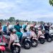 Sejumlah anggota komunitas Yamaha Filano Jambi berfoto bersama usai melakukan city touring akhir pekan di kawasan Kota Jambi. (Dok. Daus)