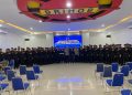 Personel Satbrimob Polda Bengkulu mengikuti sosialisasi Whistle Blower System dan SP4N LAPOR yang digelar Bidpropam Polda Bengkulu di Aula Pesat Gatra, Selasa (7/10/2025). (Dok. Yola)