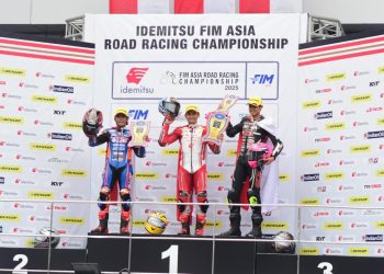 Tiga pebalap AHRT meraih podium di tiga kelas berbeda pada ajang Idemitsu FIM ARRC 2025 seri kelima di Sirkuit Internasional Sepang, Malaysia, Minggu (12/10/2025). (Dok.Sinsen)