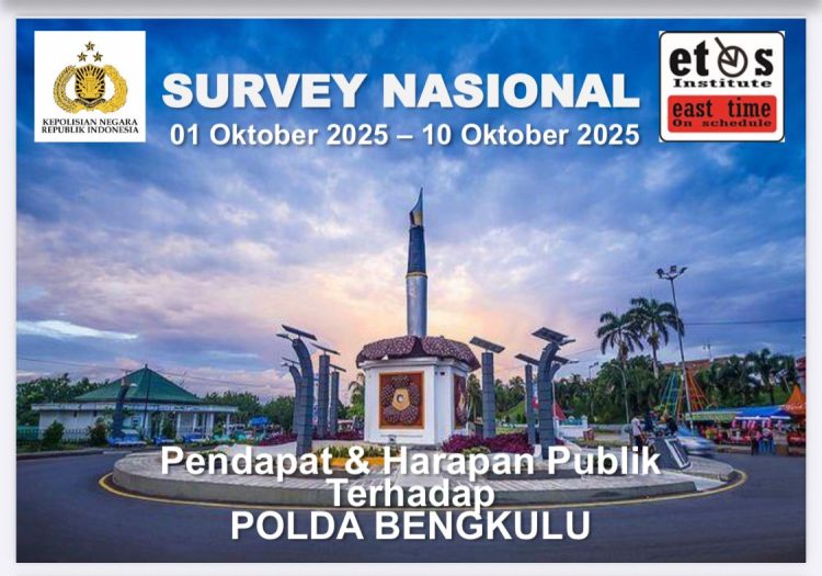 Monumen Thomas Parr, ikon Kota Bengkulu, menjadi latar pelaksanaan Survei Nasional ETOS Indonesia Institute yang menilai kinerja Polda Bengkulu periode Oktober 2025. (Dok. Humas)