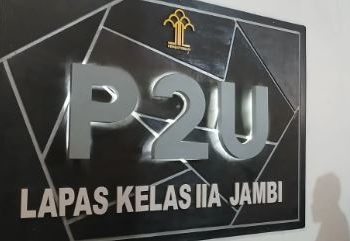 Plang identitas Lembaga Pemasyarakatan Kelas IIA Jambi. Kantor Wilayah Direktorat Jenderal Pemasyarakatan Jambi (Dok. Nahar)