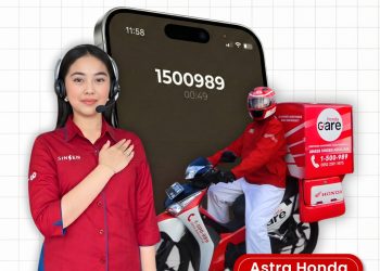 Banner Layanan Honda Care dari PT Sinar Sentosa Primatama (Sinsen) siap membantu konsumen Honda di Jambi melalui servis kunjung dan bantuan darurat selama musim hujan. (Dok. Sinsen)