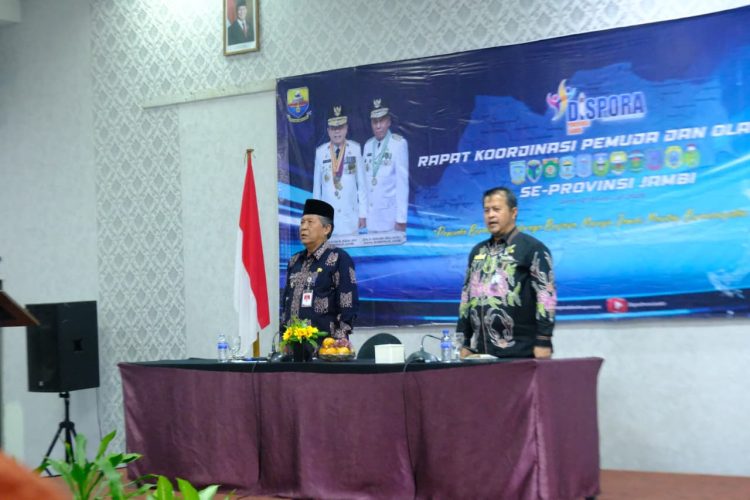 Wakil Gubernur Jambi Abdullah Sani membuka Rapat Koordinasi Program Pemuda dan Olahraga se-Provinsi Jambi Tahun 2026 di Hotel Shang Ratu, Kota Jambi, Kamis (12/2/2026) (Dok. Erit)