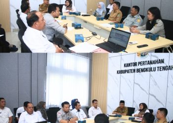 Kantor Pertanahan Kabupaten Bengkulu Tengah mulai rapat penetapan lokasi kegiatan Penanganan Akses Reforma Agraria, Selasa (21/04). (Foto:yola)