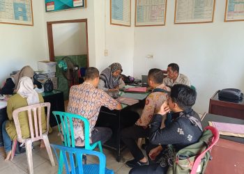 Satgas Yuridis Program PTSL 2026 Kantor Pertanahan Kabupaten Bengkulu Tengah mendatangi Desa Dusun Baru I, Kamis (9/4/2026). (Foto:Yola)