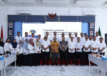 Foto bersama kegiatan pembinaan analisis manajemen risiko di Kantor Wilayah BPN Provinsi Bengkulu, Rabu (8/4/2026). (Foto:Yola)