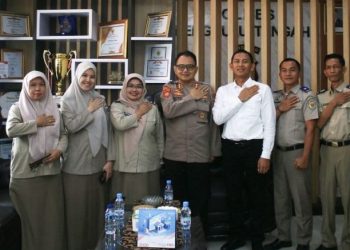 Kepala Kantor Pertanahan Bengkulu Tengah Lestariana Marwassari bersama jajaran melakukan kunjungan ke Kapolres Bengkulu Tengah AKBP Totok Handoyo, Senin (6/4/2026). (Dok. Yola)