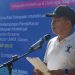 Kepala Kanwil Kemenkum Jambi Jonson Siagian memberikan sambutan pada peringatan Hari Kekayaan Intelektual Sedunia 2026 di kawasan Car Free Day Tugu Keris Siginjai, Kota Jambi, Minggu (26/4/2026). (Dok. Stepanus)