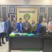 PKC PMII Jambi saat melakukan audiensi dengan pihak Kejaksaan Tinggi Jambi di Kantor Kejati Jambi, (Dok. Stepanus)
