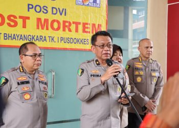 Kepala RS Bhayangkara Tk I Pusdokkes Polri, Brigjen Pol. dr. Prima Heru Yulihartono, dalam pernyataannya, Selasa (28/4/2026). (foto:yola)