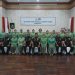 Danrem 042/Gapu Brigjen TNI Nyamin bersama pengurus dan anggota Persit Kartika Chandra Kirana berfoto usai peringatan HUT ke-80 Persit KCK di Aula Balai Prajurit Korem 042/Gapu, Kota Jambi, Selasa (28/4/2026). (Dok. Nahar)