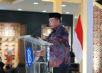 Gubernur Jambi Al Haris menyampaikan sambutan saat membuka SIGINJAI Fest 2026 di Jambi Town Square, Rabu (29/4/2026) (Dok. Stepanus)