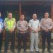 Perwakilan Jasa Raharja, Satlantas Polres Tebo, dan Dinas Perhubungan Kabupaten Tebo berfoto bersama usai menggelar Forum Lalu Lintas dan Angkutan Jalan (FLLAJ) di Tebo, Kamis (28/4/2026), (Dok. Humas JR)