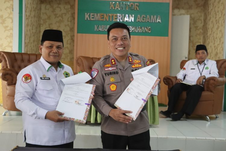 Polres Kepahiang hadiri Focus Group Discussion di Kantor Kementerian Agama Kabupaten Kepahiang, Senin (20/4/2026). (Foto:yola)