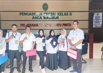 Pertanahan Kabupaten Bengkulu Tengah menghadiri sidang perkara perdata Nomor 34/Pdt.G/2025/PN.Agm di Pengadilan Negeri Arga Makmur, Selasa (21/04/2026). (Foto;yola)
