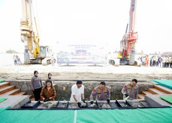 Kapolri Jenderal Listyo Sigit Prabowo menghadiri peletakan batu pertama Mapolda Daerah Istimewa Yogyakarta, Minggu (3/5/2026). (Foto:yola)