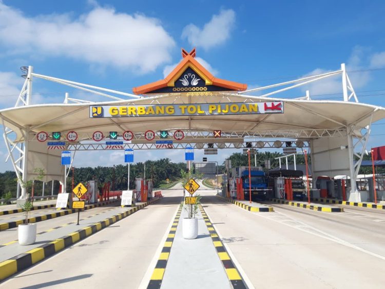 Kondisi Gerbang Tol Pijoan di ruas Jalan Tol Trans Sumatera (Dok. Humas HK)