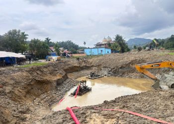 Aktivitas penambangan emas tanpa izin (PETI) menggunakan alat berat di Desa Bungo Tanjung, Kecamatan Pangkalan Jambu, Kabupaten Merangin, Jambi. (Dok. Humas)