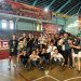 Personel Satbrimob Polda Jambi berfoto bersama usai meraih Juara I dalam Kejuaraan Pencak Silat Piala Dandenpom II/2 Siginjai Championship II di GOR Kota Baru, Jambi, Rabu (30/4/2026). (Dok. Redaksi)