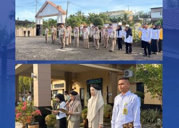 Kantor Pertanahan Kabupaten Bengkulu Tengah melaksanakan apel pagi, Senin (4/5/2026). (Foto:yola)