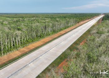 Progres pembangunan Jalan Tol Betung–Jambi Seksi 2A dan 2B yang dikerjakan PT Hutama Karya Infrastruktur (HKI) (Dok. Humas HK)