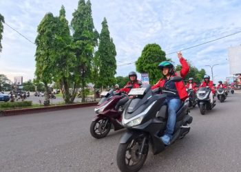 Puluhan pengguna Honda All New PCX 160 mengikuti touring “PCX Ngobrol Bersama Bapak (Ngasab)” keliling Kota Jambi yang digelar PT Sinar Sentosa Primatama ), Jumat (9/5/2026) (Dok. (Sinsen)