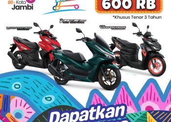 Banner promo “Jambi Bertabur Diskon 2026” dalam rangka memeriahkan HUT ke-80 Kota Jambi. (Dok. Sinsen)