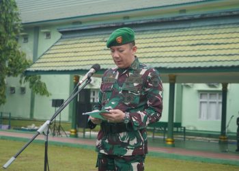 Kasrem 042/Gapu Pimpin Upacara Bendera 17-an, Tekankan Disiplin dan Kepedulian Terhadap Rakyat
